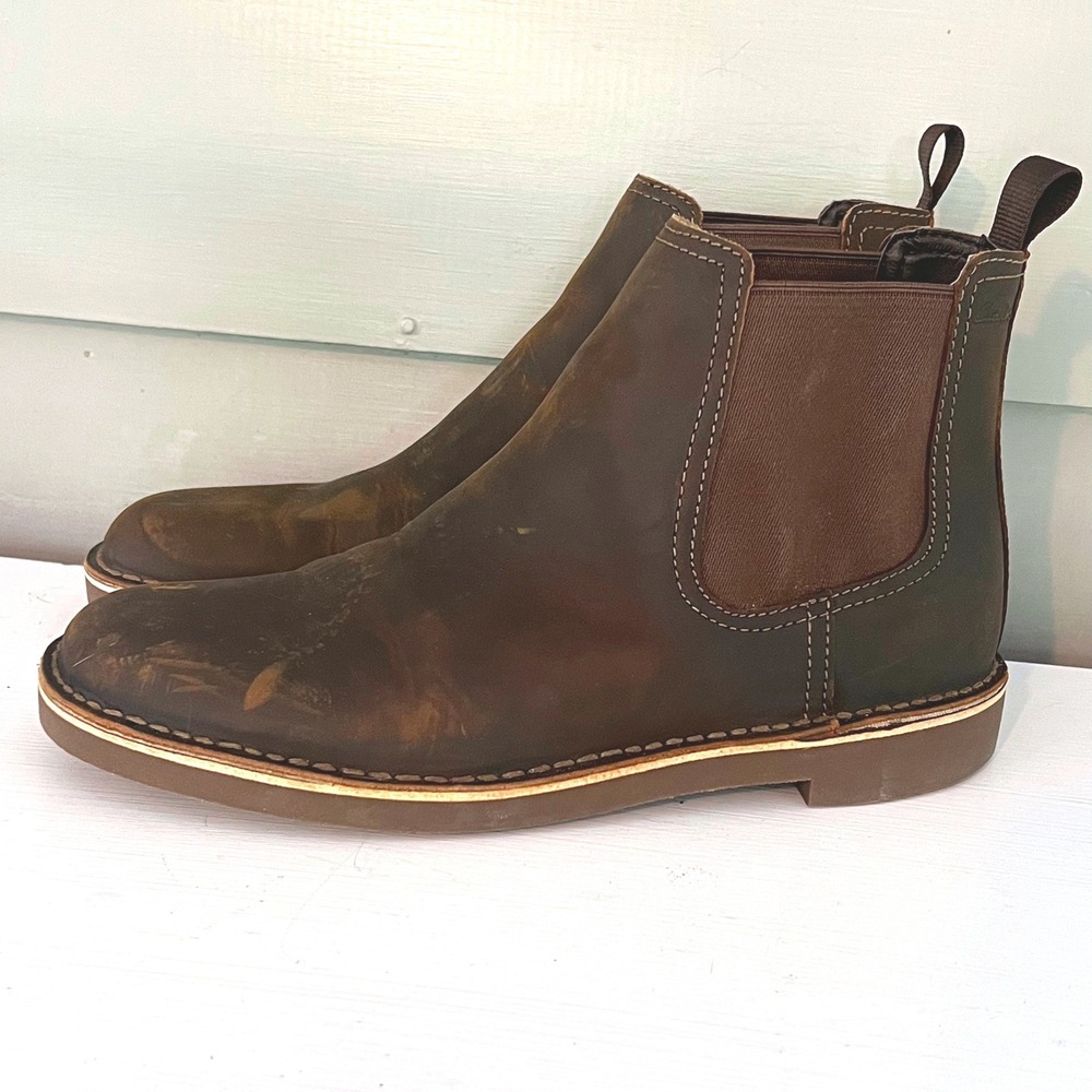 Clarks Bushacre Hill Chelsea Boots Men's Size US 9M Brown Leather Slip On